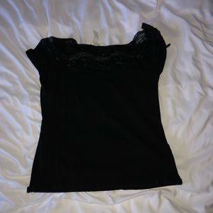 black lace tee